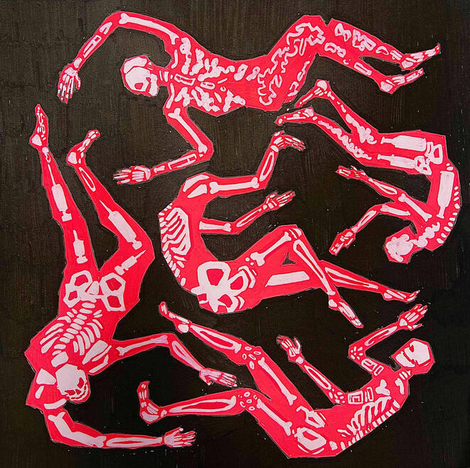 Acrylic Markers and Ink on Matboard